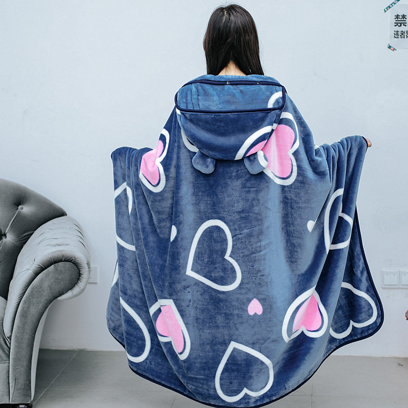 加厚法兰绒毛毯披肩斗篷