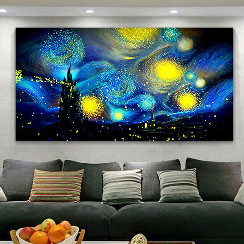画5d满钻梵高的星空水晶十字绣
