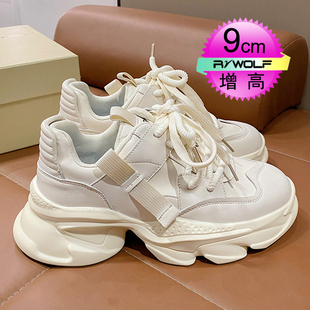 女男款 小个子超厚底松糕鞋 大码 10CM9休闲运动鞋 内增高老爹鞋