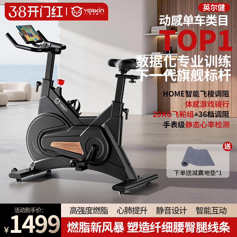 英尔健动感单车磁控家用静音小型自行车室内减肥锻炼运动健身器材