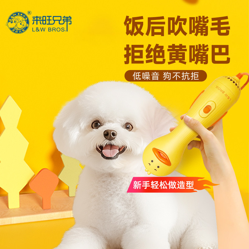 来旺兄弟狗狗吹风拉毛一体机小黄鸭宠物吹风机比熊泰迪吹干嘴毛