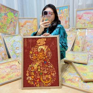 1000片木质拼图福禄葫芦成人益智画相框创意减压玩具治愈礼物