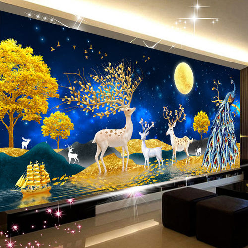 5d钻石画2021年满钻鹿点砖石时尚