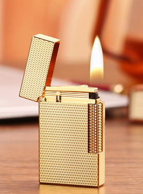 意大利Maduro朗声打火机充气铜轻奢麦穗纹侧滑火机响铜清脆送男友