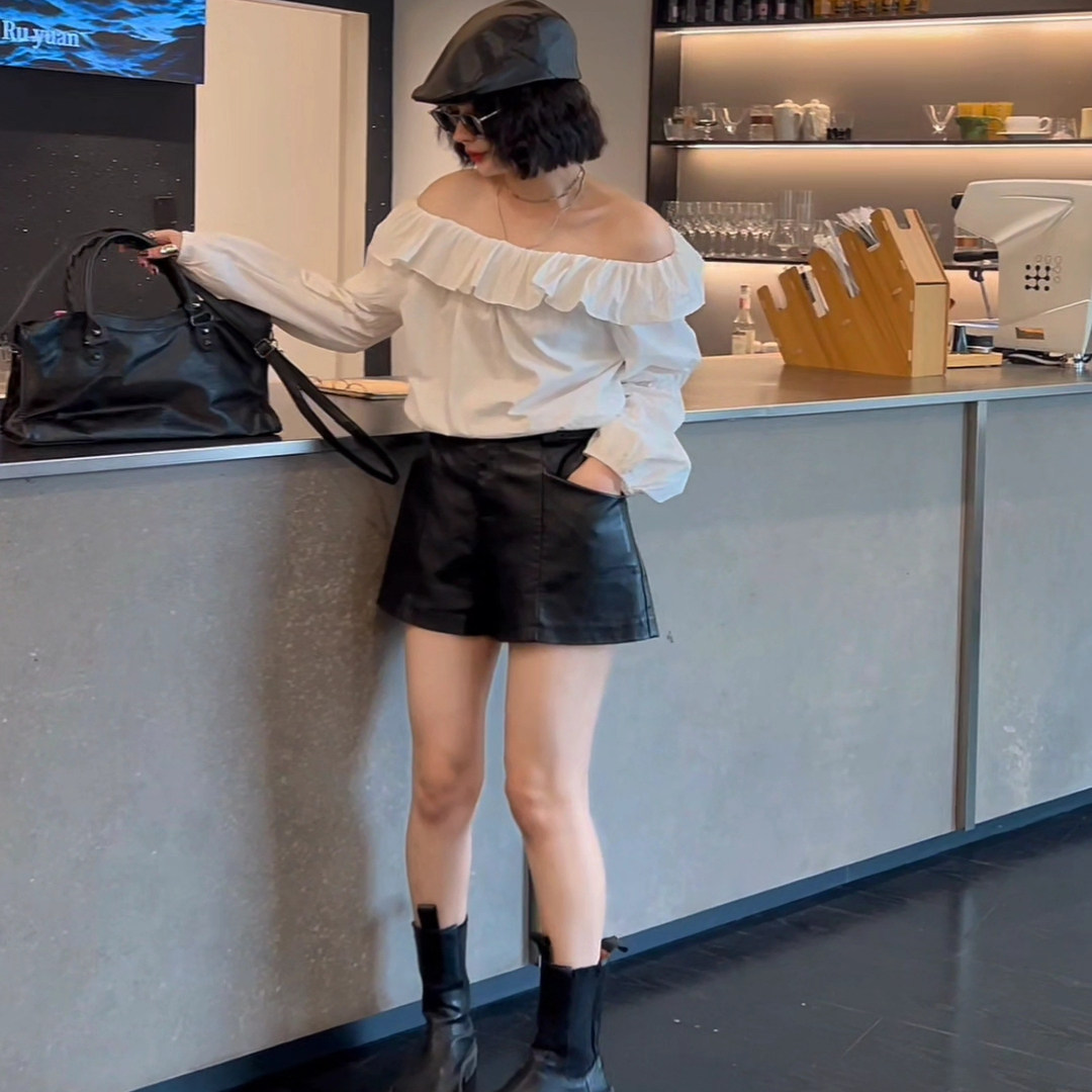 韩版荷叶边甜美时尚百搭T恤
