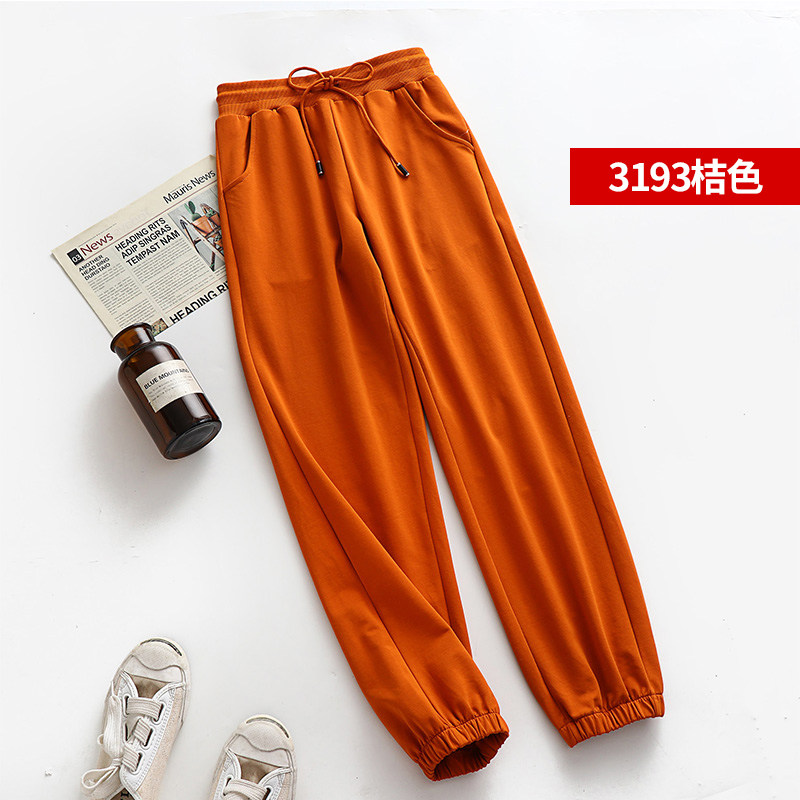 束脚运动裤女新款韩版潮显瘦高腰黑色百搭校服休闲宽松chic哈伦裤