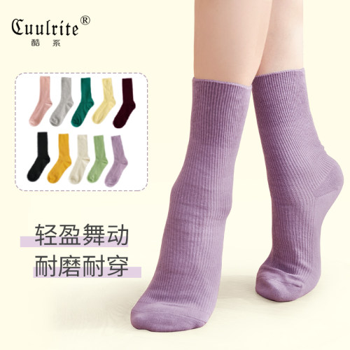 现代舞袜练功中筒堆堆袜芭蕾舞袜