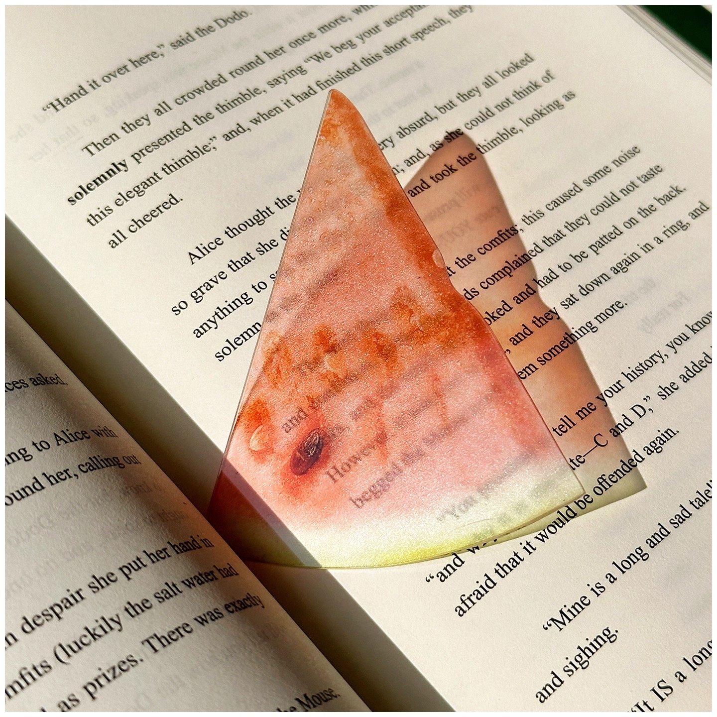 亚克力西瓜书签透明水果切片形状高颜值奖励小学生阅读便签学习用品创