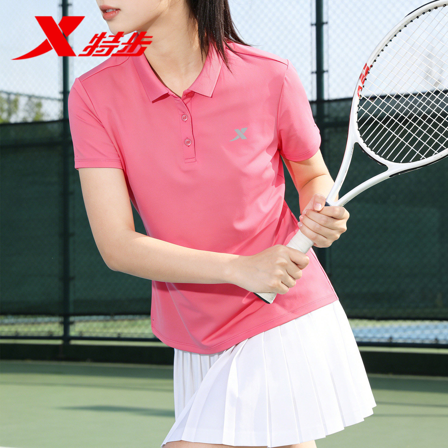 特步polo衫女短袖2026新款夏透气速干翻领半截袖正品女士运动上衣