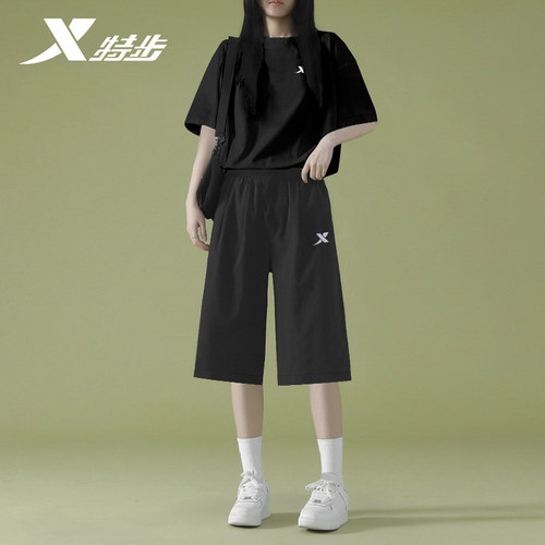 特步七分裤套装女速干衣两件套