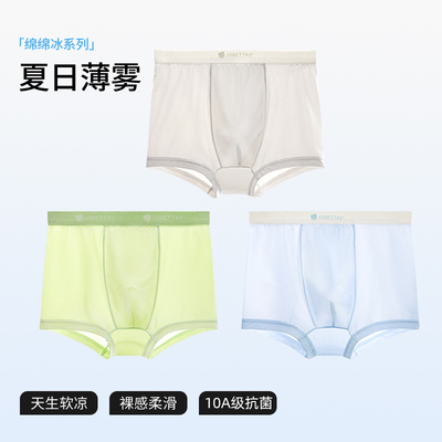 贝肽斯儿童冰丝内裤男童夏季薄款透气不夹屁屁男孩宝宝四角短裤 — 4