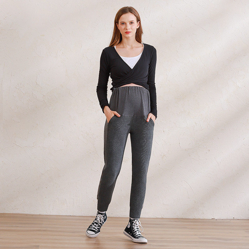 贝肽斯孕妇裤秋季外穿长裤可调节孕妇小脚裤时尚休闲托腹裤冬季