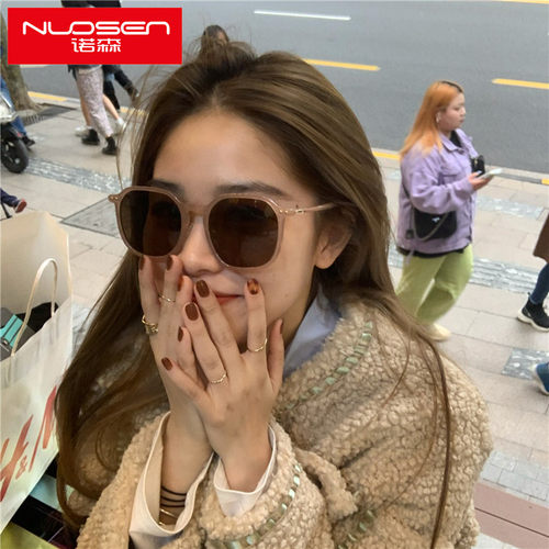 茶色偏光墨镜女2022新款大框