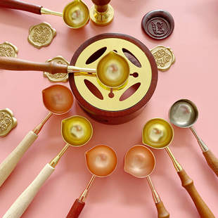 火漆印章小熔炉蜡烛勺子套装融化封蜡工具火漆熔炉蜡烛台 火漆勺子支架熔炉架火漆配件