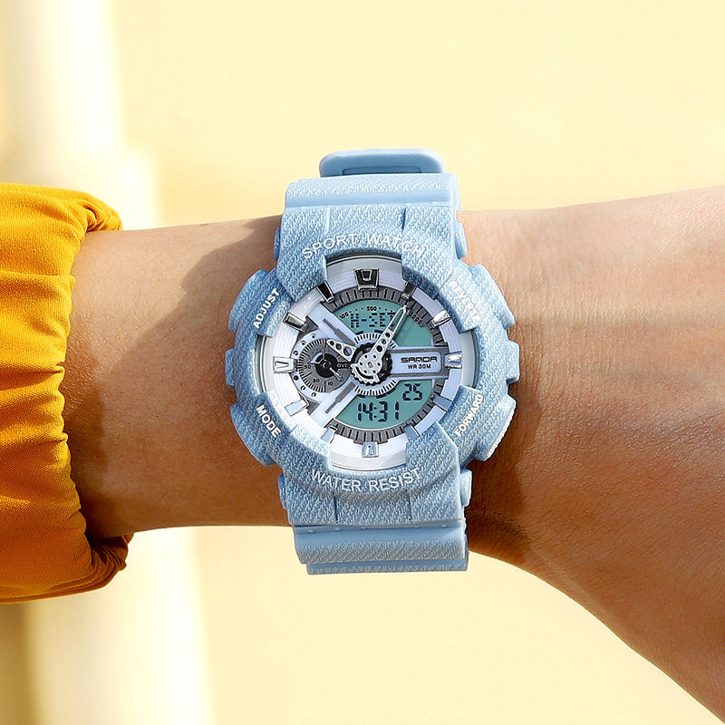 夜光防水电子手表男初中学生时尚户外运动潮流男女生儿童独角兽表