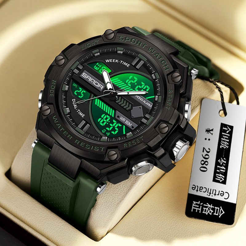 军旅风手表男士多功能户外运动高中学生特种兵防水防摔男生电子表