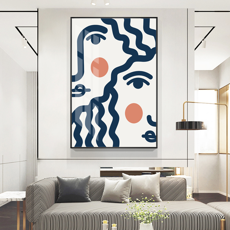 客厅装饰画现代简约沙发背景墙晶瓷壁画抽象人物卧室床头走廊挂画图片