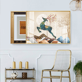 电表箱装饰画客厅现代简约背景墙开关盒遮挡壁画轻奢晶瓷镶钻挂画