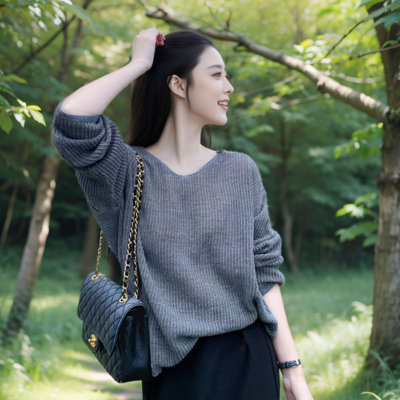 简约百搭羊毛针织衫女