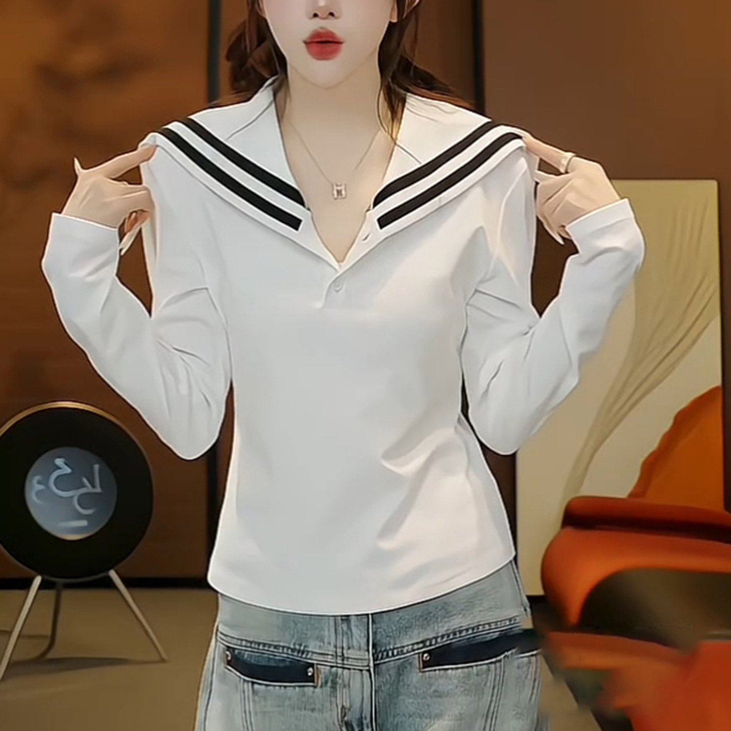 韩系撞色条纹连帽拉链外套女早秋新款长袖高级感百搭独特好看外套
