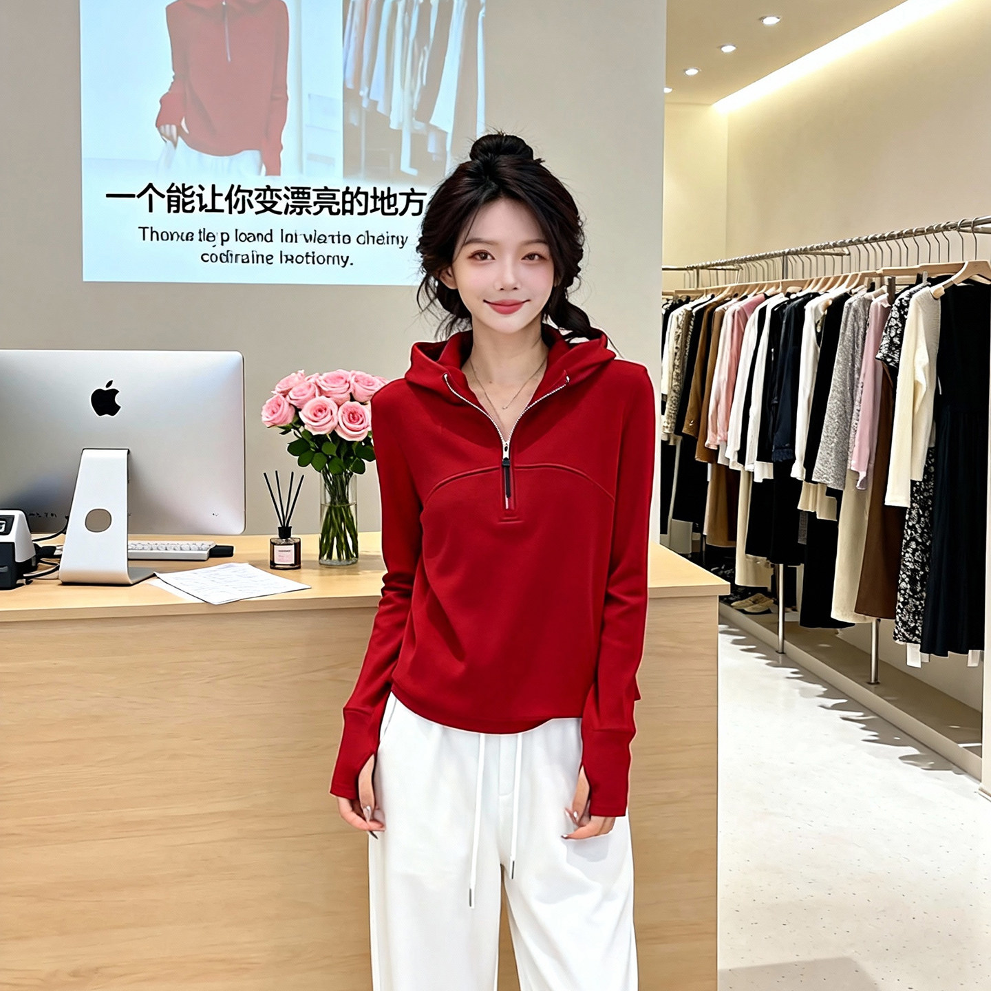 红色加厚德绒连帽打底衫女秋冬卫衣外套2026新款修身内搭长袖上衣,女装/女士精品,大码内搭,淘宝优惠券,粉丝福利购,淘宝优惠卷