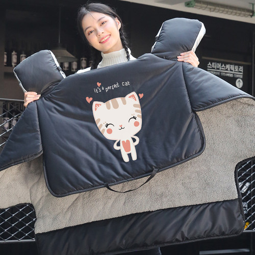 电动车挡风被冬季加绒加厚防水防