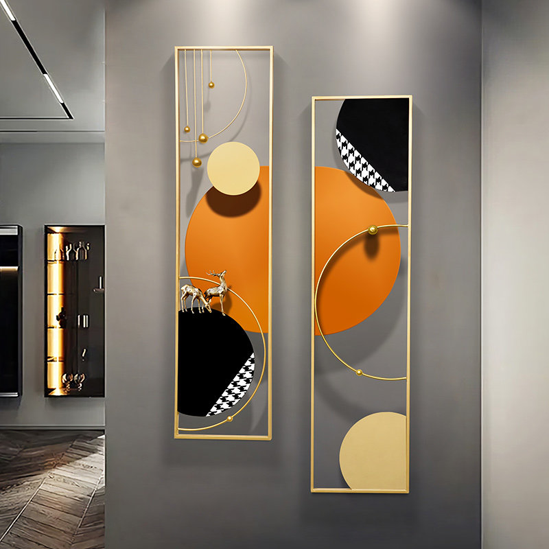 复式楼梯口间装饰画现代简约楼道铁艺挂画玄关画立体走廊过道壁画