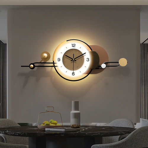 餐厅背景墙装饰钟表挂钟