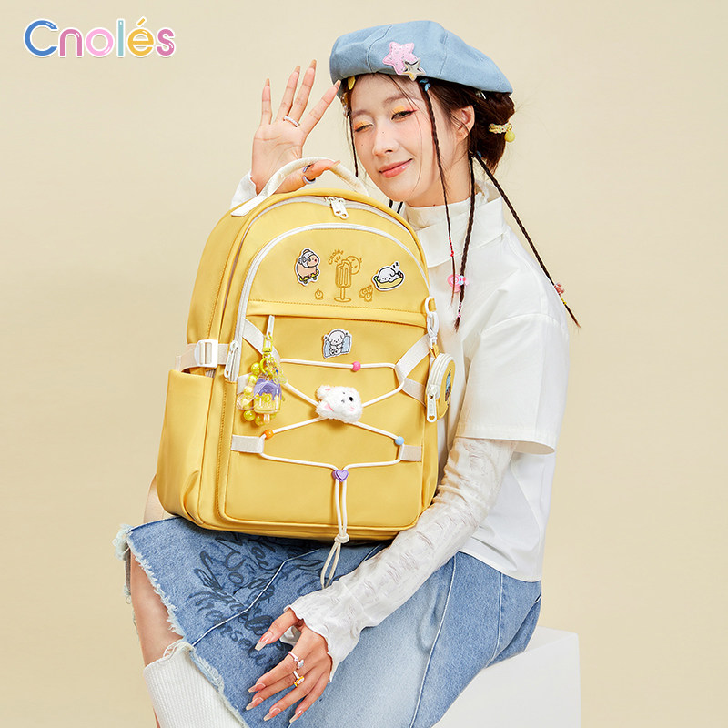 Cnoles蔻一冰淇淋双肩包女高级感小众书包女大学生背包旅游轻便