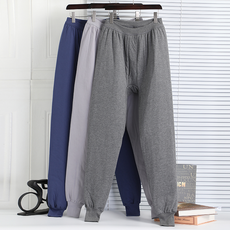 爸爸冬季纯棉保暖裤中老年棉裤爷爷衬裤加厚夹棉秋裤男士打底裤