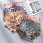 内裤 女胖mm夏季 薄款 大码 透气高腰提臀镂空半透明蕾丝无痕三角短裤