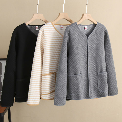 中老年开衫保暖春秋棉上衣大码女