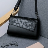 Вместительная и большая универсальная кожаная черная сумка на одно плечо, сумка через плечо, из натуральной кожи, коллекция 2023