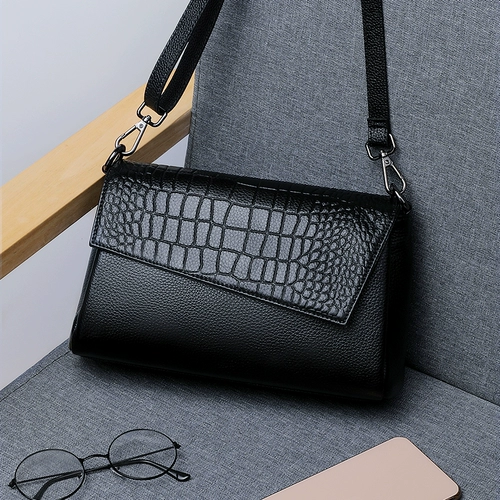 Вместительная и большая универсальная кожаная черная сумка на одно плечо, сумка через плечо, из натуральной кожи, коллекция 2023