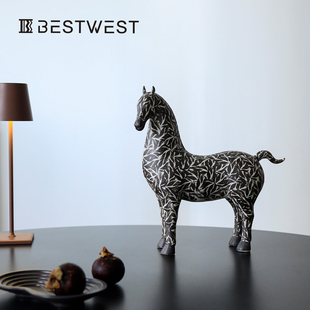 饰摆设玄关家居好物轻奢高档乔迁新居开业礼物 马摆件桌面客厅装