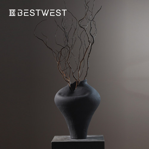 BESTWEST陶瓷花瓶高级感花器