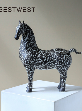 BEST WEST马摆件桌面客厅装饰摆设玄关家居轻奢高档乔迁开业礼物