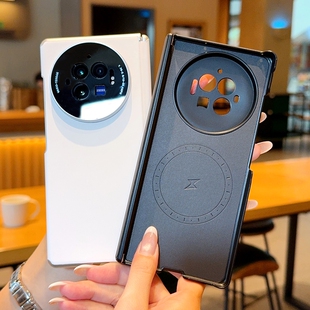 适用于VIVO XFold3折叠屏手机壳包中轴肤感纳米黑白vivoxfold3pro银边电镀双中轴裸机手感VIVO XFold5保护套