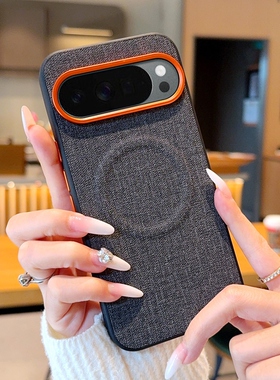 适用于谷歌Google Pixel10手机壳创意简约谷歌Pixel10ProXL素皮新款仿布艺谷歌10A商务带磁吸布纹保护套男女