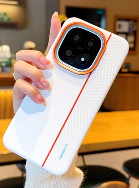 适用于vivoiQOO15手机壳新款防摔硅胶软边iqoo15防摔商务男女高档橙色金属镜头vivoiqoo15创意按键全包外壳