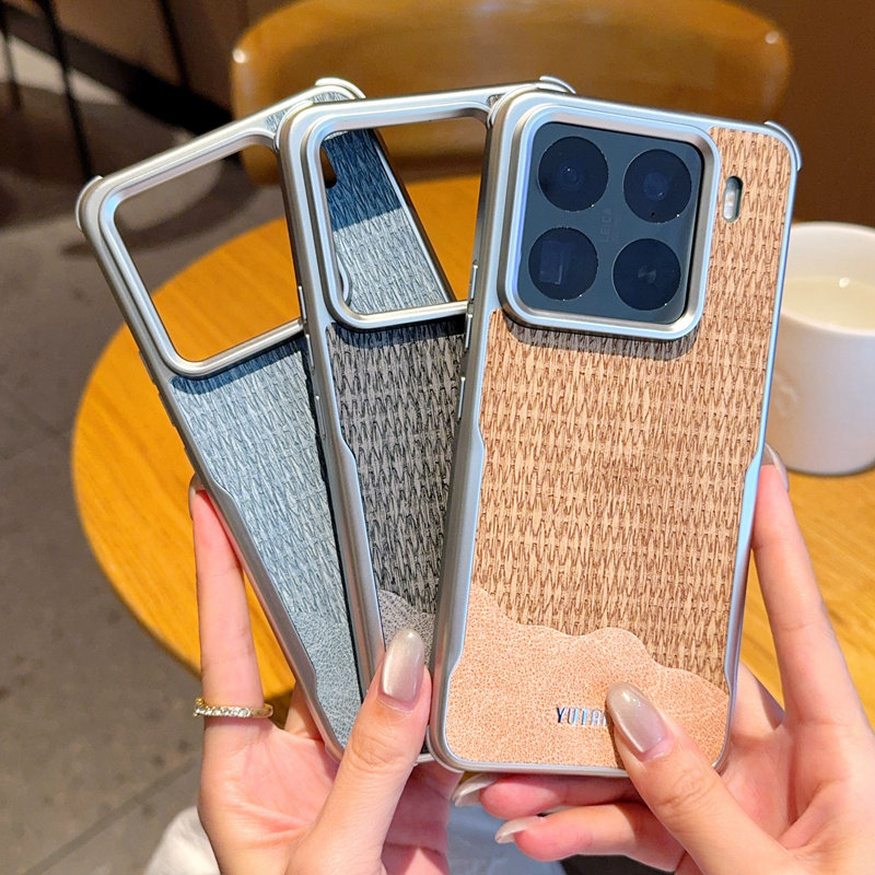 适用于小米15Pro手机壳潮牌山峰系列Xiaomi 15自带磁吸新款皮质硬壳小米15pro情侣保护套风景高端