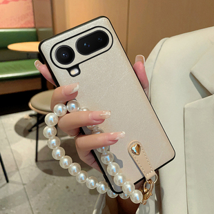 适用于荣耀Magic8ProAir手机壳蚕丝纹高端珍珠手链魔术8proair奢华腕带式保护套Magic8RSR高级外壳时尚