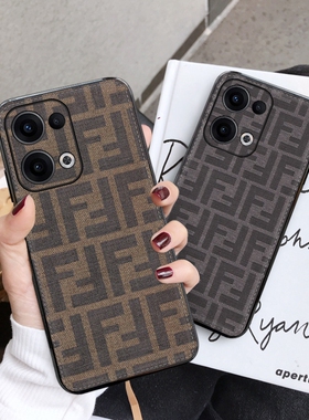 适用于OPPO Reno13手机壳双F潮牌定制PKM110皮纹壳复古情侣款opporeno13pro防摔保护套OPPO新款欧美风