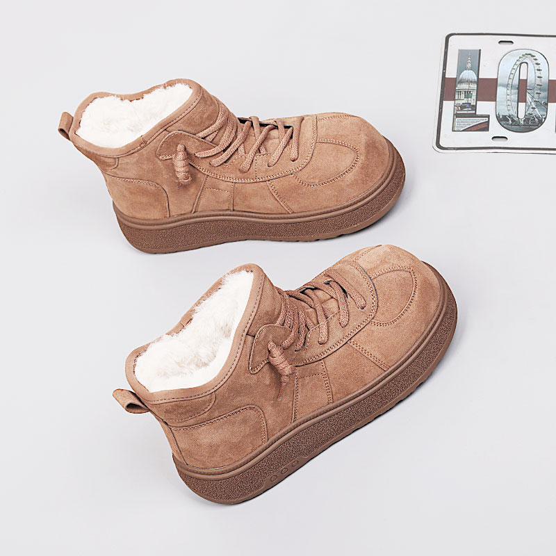 特大码女鞋41一43冬2025新款棉靴时尚宽胖脚特大号加厚舒适雪地靴