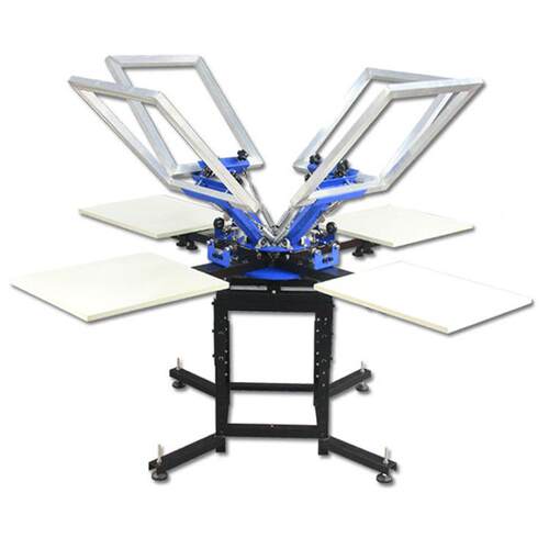 经济型转4机色4工位立式双轮丝印 四色手丝动丝网印刷机 4色印机