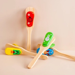 奥尔夫早教小学音乐教具儿童打击乐器长柄响板手柄响拍西班牙摇板