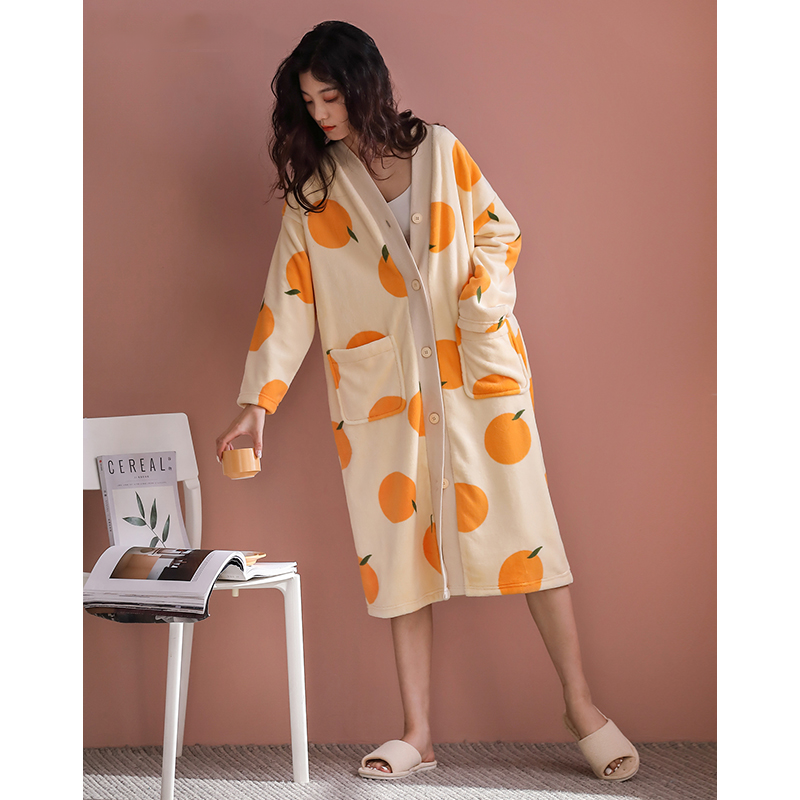 珊瑚绒加厚保暖冬天款性感睡袍