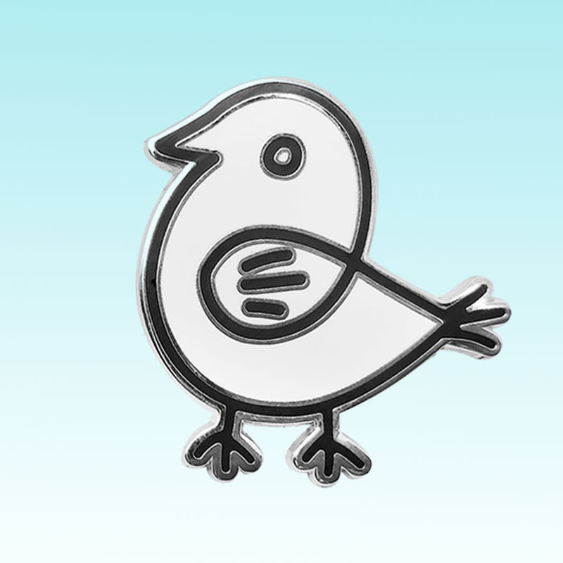 原创童年怀旧画个鸟画鸭子可爱胸针考试经典金属珐琅徽章潮搭礼物