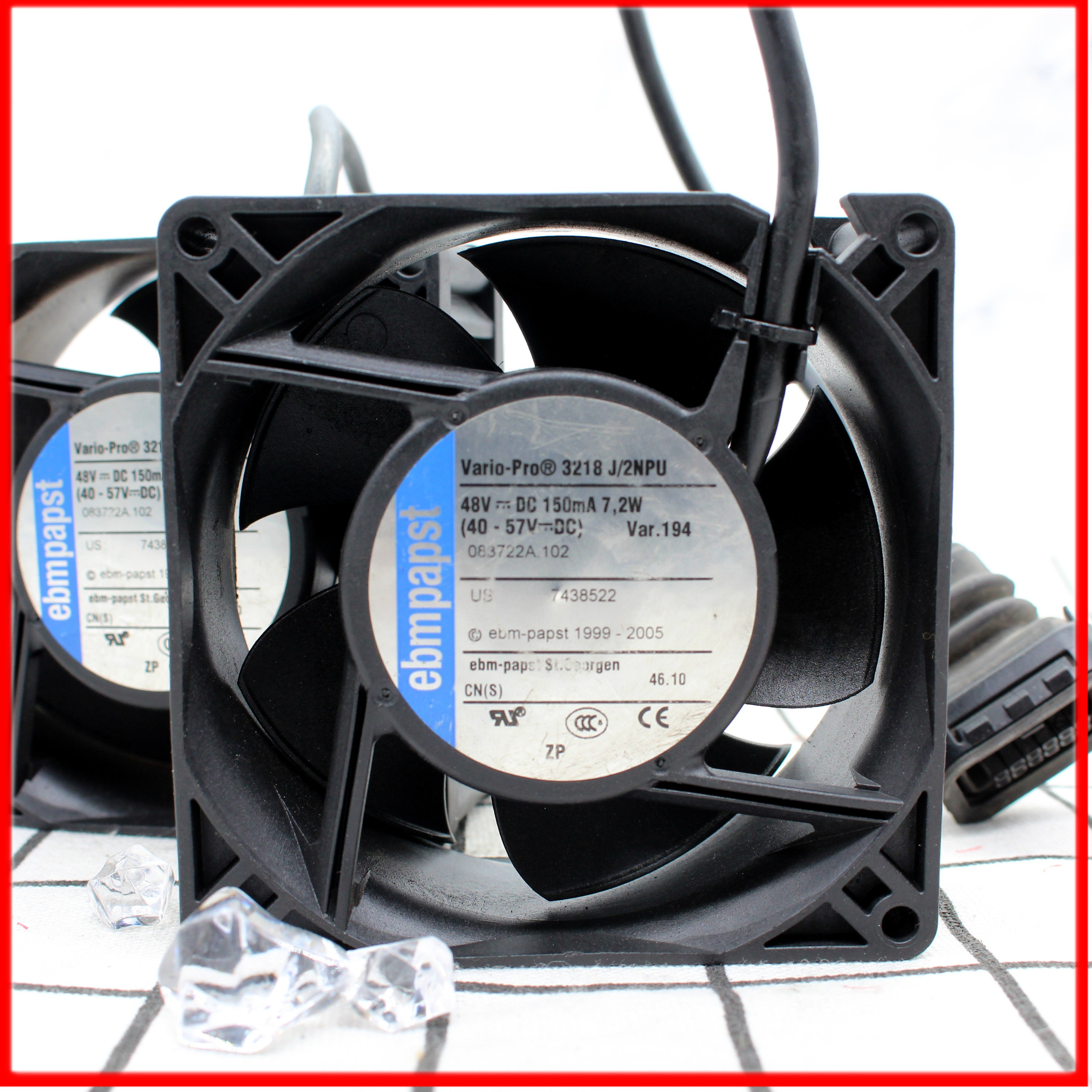 德国EBM-PAPST防水风扇 9038 3218J/2NPU 48V 7.2W 两台一组