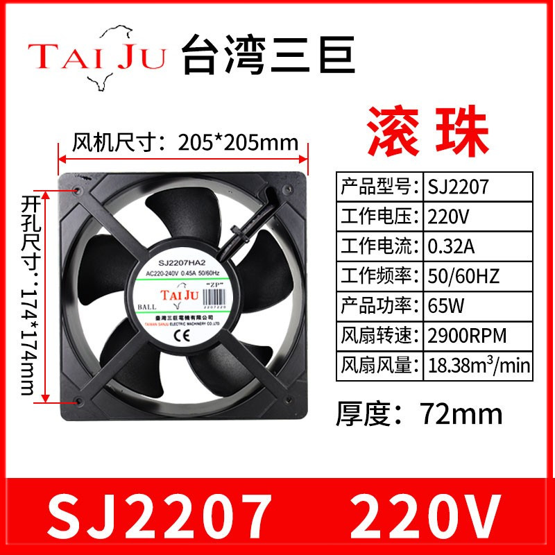 台湾三巨SJ2207配电箱轴流风机